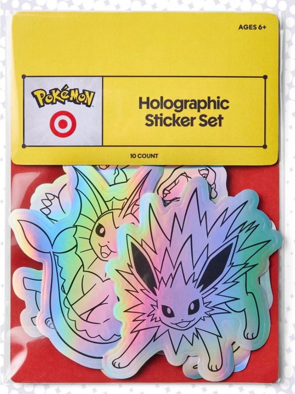 Pokemon Holographic Sticker Set - Yellow, Red, Iridescent